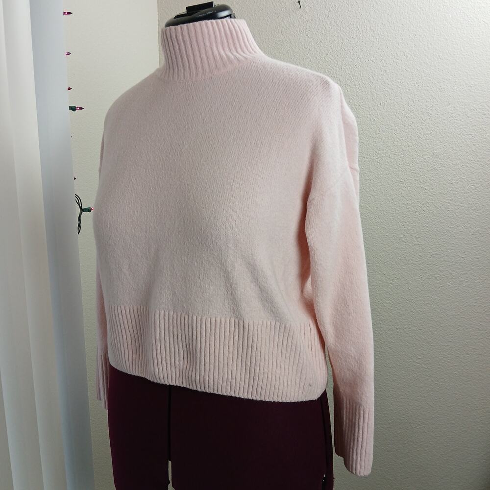 Paris Atelier & Other Stories Cropped Mock Neck Jumper S light pink cotton blend - Picture 3 of 16